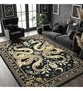 YJ.GWL Machine Washable Snake Rug 6x9, Forest Floral Gothic Area Rugs for Living Room Bedroom, No...