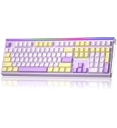 Aula H108 Wireless Mechanical Keyboard, Hot Swappable Silent Keyboard, Full Size Keyboard with Nu...