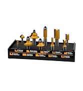 POWERTEC 73010 10-Piece Carbide Tipped Bit Set, Professional Series with 1/2-Inch and 1/4-Inch Sh...