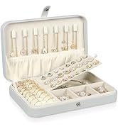 Hatori Travel Jewelry Case for Women,Portable PU Leather Travel Jewelry Organizer Box for Necklac...