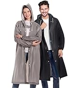 NVioAsport Rain Ponchos for Adults, Reusable Lightweight Rain Coat for Men and Women with Drawstr...