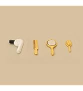 4Pcs Miniature Comb Hair Dryer Mirror Makeup Set, 1:12 Scale Dollhouse Decorations, Hair Dryer Do...