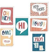 Cheerful Friendship Note Cards / 24 Everyday Encouragement Greeting Cards / 6 All Occasion Hello ...