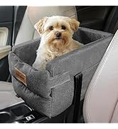 Dog Car Seat for Small Dogs, Interactive Dog Console Car Seat with Safety Tethers for Most Car De...