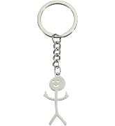 1Pc Silver Stainless Steel Funny Doodle Keychain Finger Pendant Keyring Long Distance Friendship ...