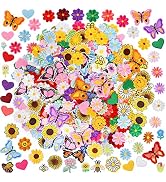 NICEVINYL Random Iron on Patches for Clothing: 120PCS Flower Heart Patch Iron on Cute Butterfly E...