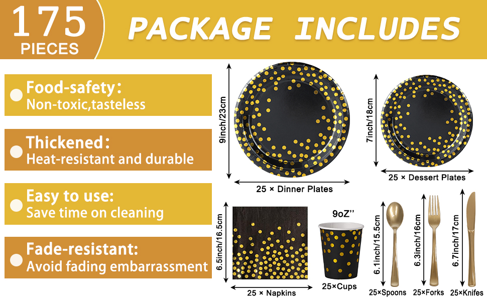 Black and Gold Party Supplies