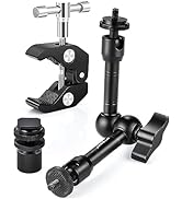 UTEBIT 9 inch Adjustable Articulating Magic Arm and Super Clamp, with 1/4" and 3/8" Thread, Artic...