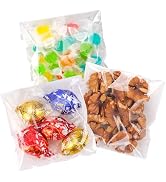YunKo 100PACK Self Sealing Cellophane Bags Clear Cookie Bags for Gift Giving Treat bags for Packa...