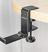 Goldmille Aluminum Headphone Stand Hanger Foldable with Cable Clip Headset Holder Clamp Hook Unde...