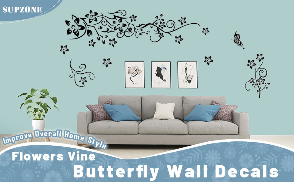 flower vines wall stikcers wall decals