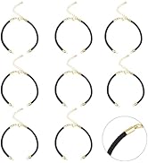 DICOSMETIC 10Pcs Adjustable Cord Bracelet Bulk Black Braid Bracelets 8-5/8 Inch Nylon Cord Bracel...