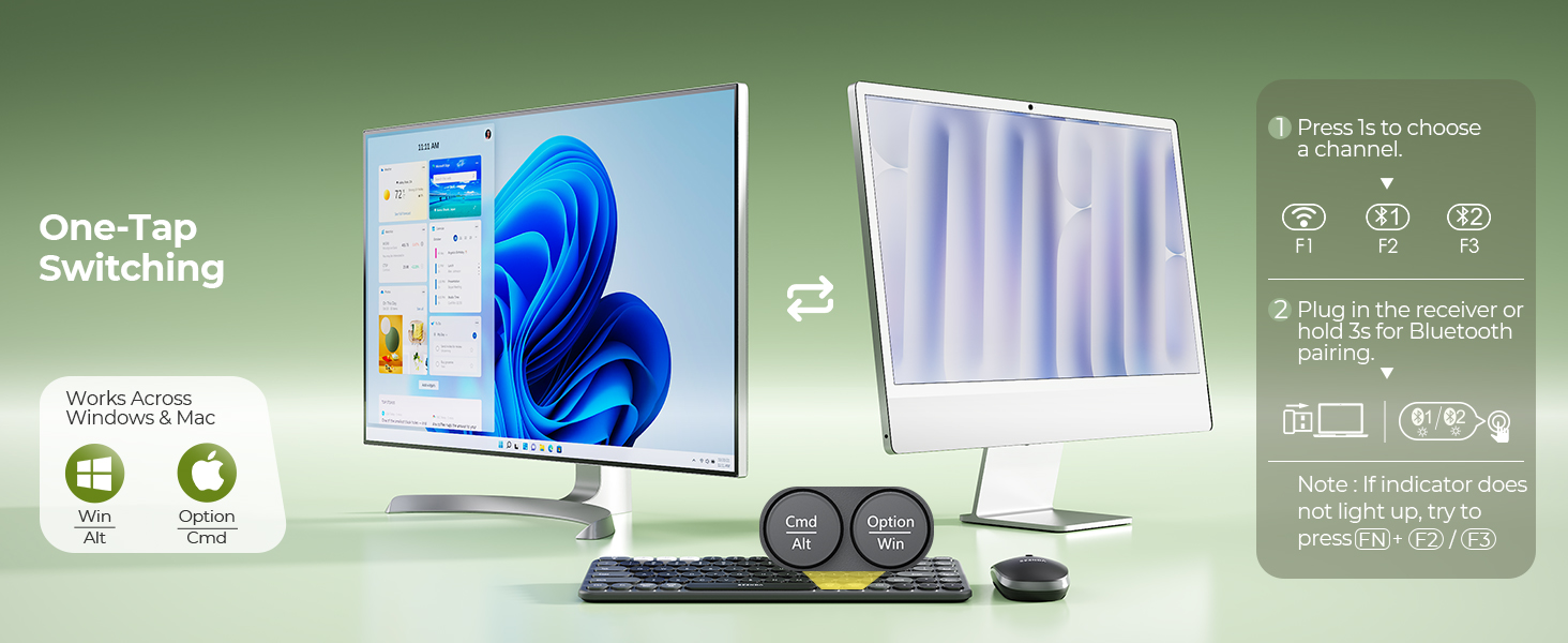 Compact bluetooth keyboard and mouse