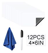 SBYURE 12 Pack Dry Erase Labels Stickers 4x6inch Reusable Dry Erase Labels Small Blank Whiteboard...
