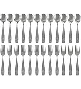 CHILLOUT LIFE Stainless Steel Kids Silverware Set 24 Pieces (2 Pack of 12) - Child and Toddler Sa...