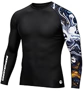 CoozySphere Men's UPF 50+ Compression Rash Guard, Long & Short Sleeve Swim Shirt, Quick Dry UV Pr...