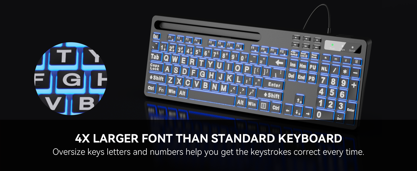Large Print Backlit Keyboard