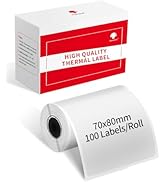 Phomemo Transparent Thermal Label Paper, Size 2.76" x 3.15"(70x80mm), Compatible with Phomemo M22...