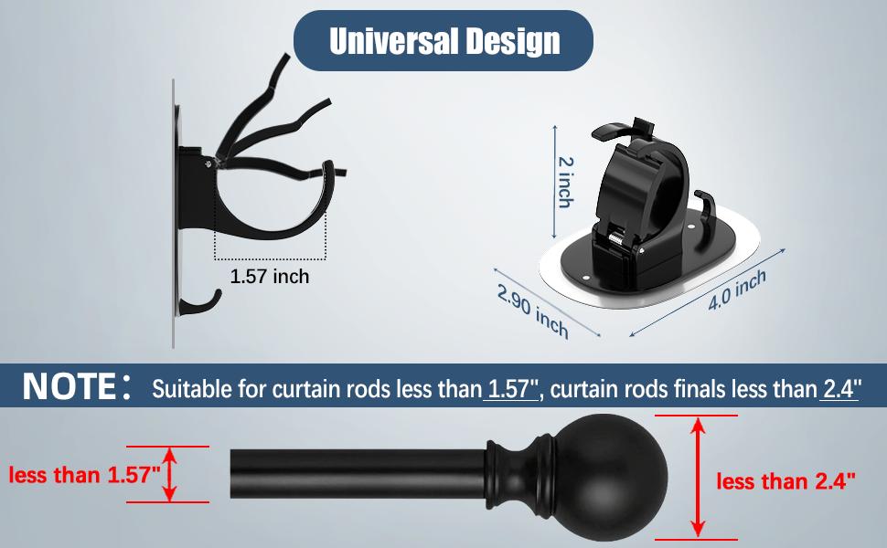 adhesive curtain rod holder