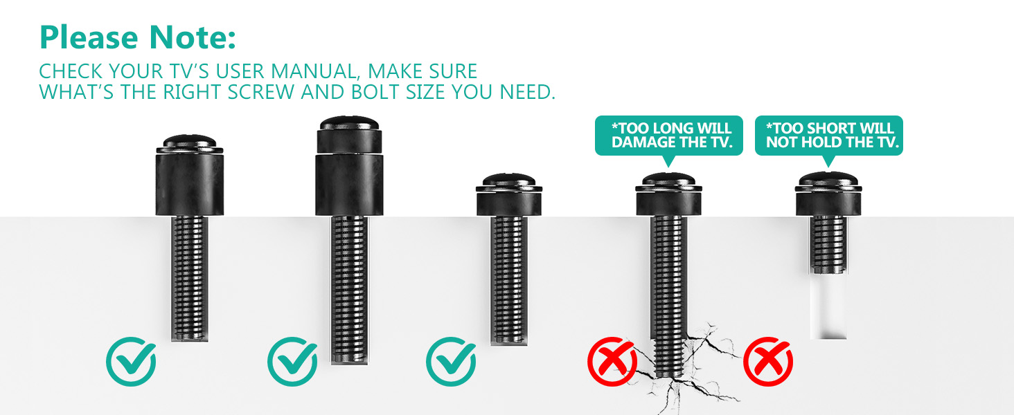 tv wall mount screws kit