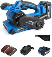 LUXTER 20V Cordless Belt Sander 3 Inch x 18 Inch Handheld and Portable Sander with Dust Bag and 8...
