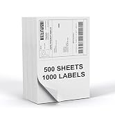 PAPRMA Half Sheet 8.5x5.5inch Shipping Mailing Label 1000 Counts, 2 Labels Per Sheet 8.5 x 11 for...