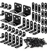 40PCS L Bracket Corner Brace Kit, 5 Sizes Stainless Steel L Brackets for Wood Shelves, 90 Degree ...