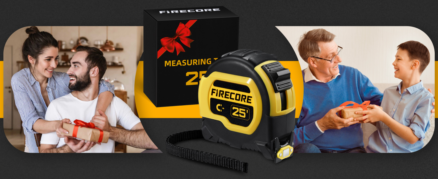 Heavy Duty Measurement Tape Construction Carpenter Fractional Tape Measure 25 ft with 1/8 Fractions