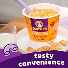 Have organic pasta with cheddar cheese ready in minutes with microwaveable Annie’s Mac & Cheese