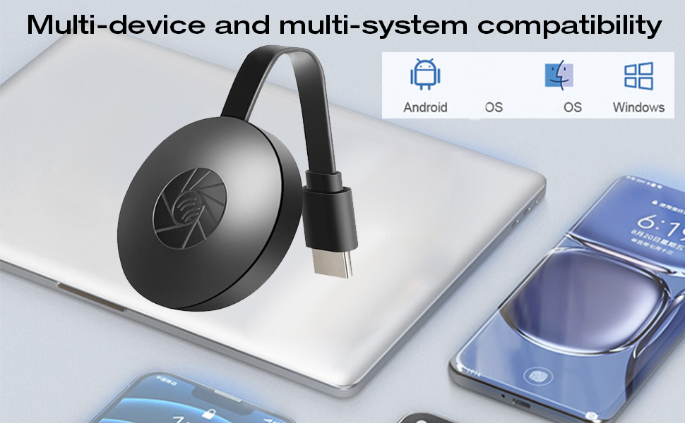 Wireless HDMI Dongle, Wireless Display Dongle Adapter, 4K Streaming Media Video Sound File