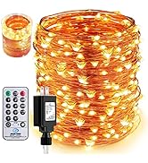 ZAECANY Fairy Lights Plug in, 132 Feet 400 Fairy Lights with Remote, Long Copper String Lights Di...