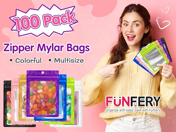 FUNFERY ziplock mylar bags