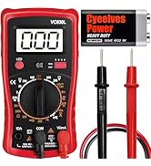 Pocket Digital Multimeter, Multifunction Battery Tester with LCD Backlight Display, Multimeters w...