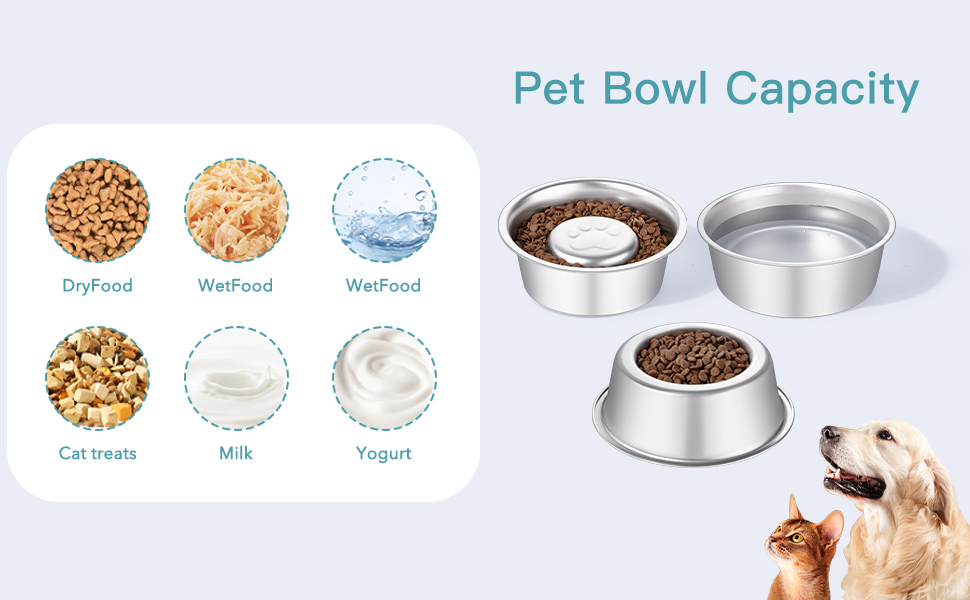 Multi use pet slow food bowl