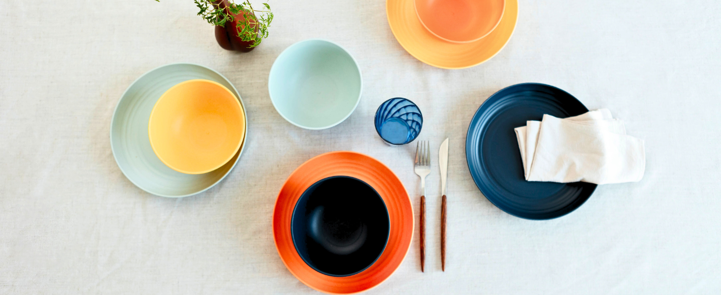 Plates with Lipped Edges Lightweight Dinner Plates Melamine Salad Plates
