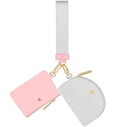 Hovmwey Keychain Wallet, Detachable Dual Pouch Wristlet Wallets for Women Men, Portable Mini Zip ...