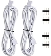 SUPERNIGHT 2 Pack 3M 9.9ft RGB LED Extension Cables 4 Pin Strip Jumper Cables Wire Solderless wit...