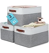 OrganiHaus Extra Large Fabric Storage Baskets for Shelves 3 Pack | 16x13in Closet Storage Bins fo...