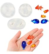 3Pcs Mini Goldfish Resin Silicone Molds Set 3D Simulation Cute Animal Epoxy Casting Molds for DIY...