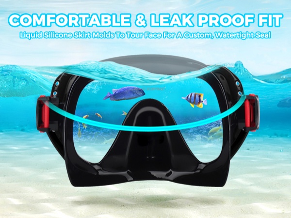 Swim Goggles Adult with Nose Cover, Clear Diving Mask Wide View Swim Mask for Men Women Youth