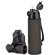 TakeToday Collapsible Water Bottles 20oz, Leak Proof, BPA-Free, Foldable Silicone Travel Water Bo...