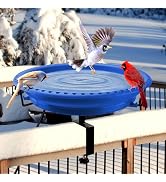 Daoeny Heated Bird Baths for Outdoors, Upgraded 100W Thermostatically Controlled Heated Bird Bath...