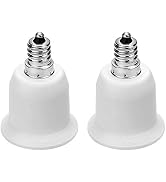 JACKYLED 2-Pack E12 to E26 Adapter, E12 Light Socket to Medium Base, E26 E27 Converter Light Sock...