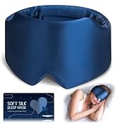 Silk Sleep Mask, Large Size Silk Eye Mask Face Hugging Padded Sleep Blindfold Silk Eye Cover with...