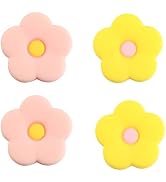 GORGECRAFT 1 Box 4Pcs Joycon Thumb Grip Caps Controller Silicone Soft Non Slip Pink Yellow Flower...