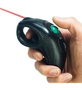 YUMQUA Wireless Trackball Mouse, Finger Handheld Trackball Mouse with Laser Pointer, 2.4GHz USB W...