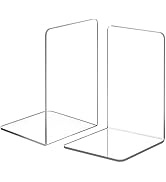 Acrylic Bookends 2 Pieces, VFINE Clear Bookends for Shelves Decor Heavy Duty Book Ends and Deskto...