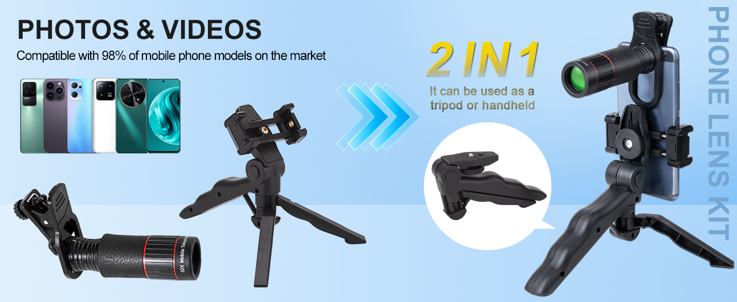 phone lens kit with tripod