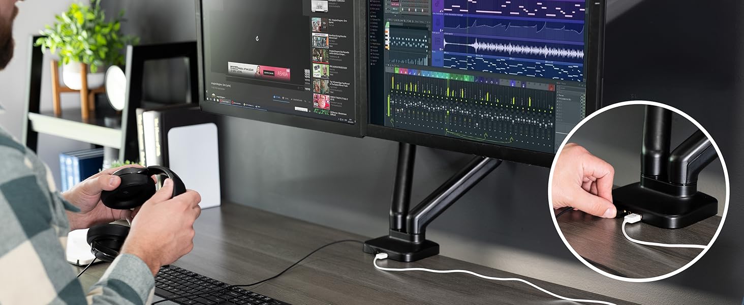 dual pneumatic arm mount