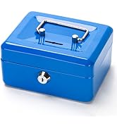 Cash Box with Slot for Kids, Decaller Small Money Box with Money Tray & Key Lock, 6 1/5" x 5" x 3...